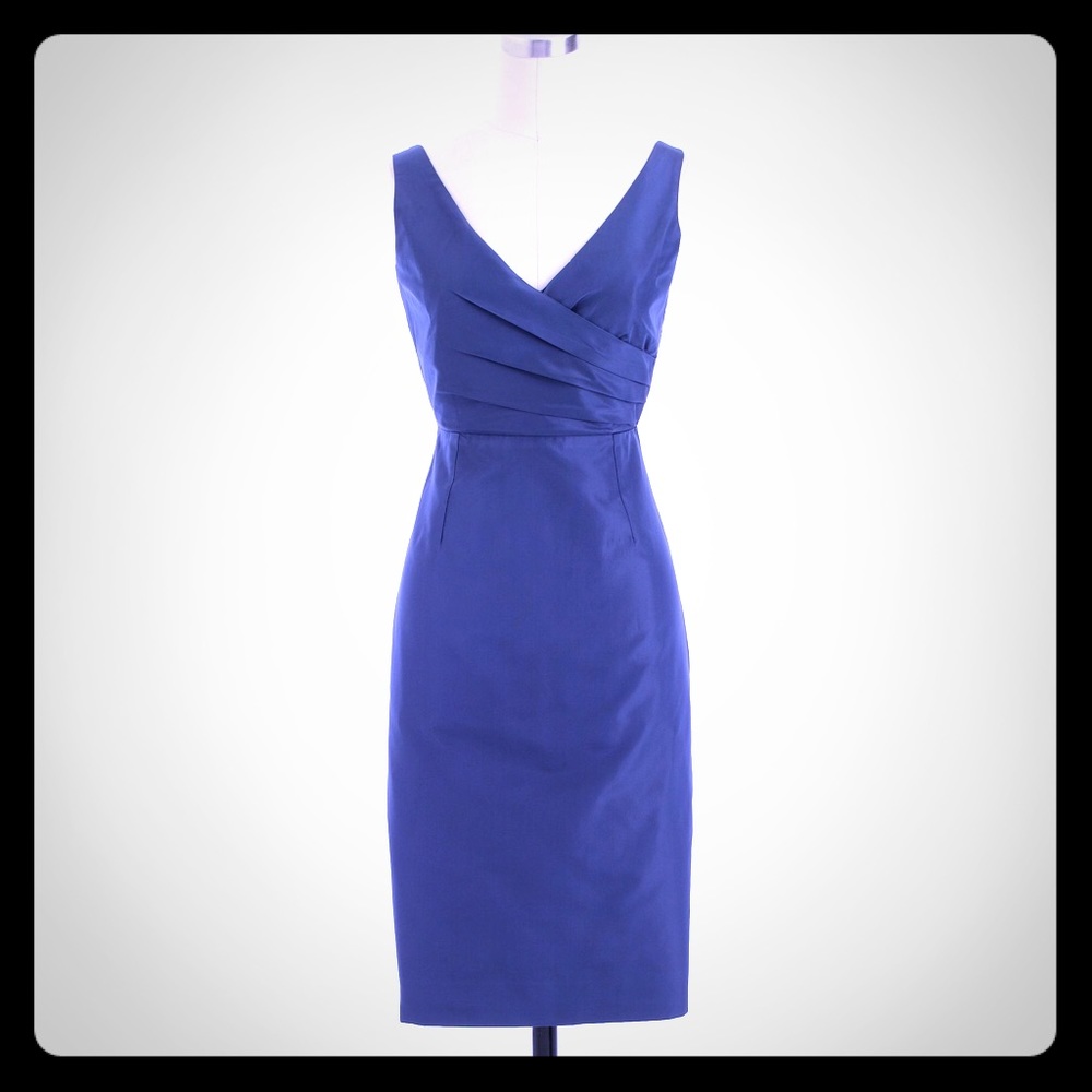 J. Crew Sara Blue Silk Taffeta Dress